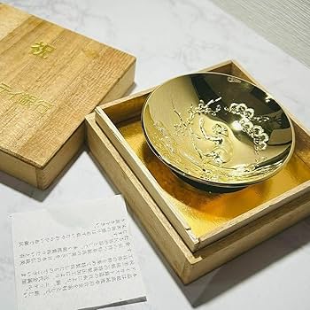 Amazon.co.jp: レア当時物貴重幸運 24kGP 金杯 箱付き 猿 福岡